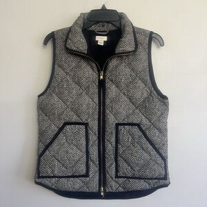 J. Crew Black and White Herringbone Vest